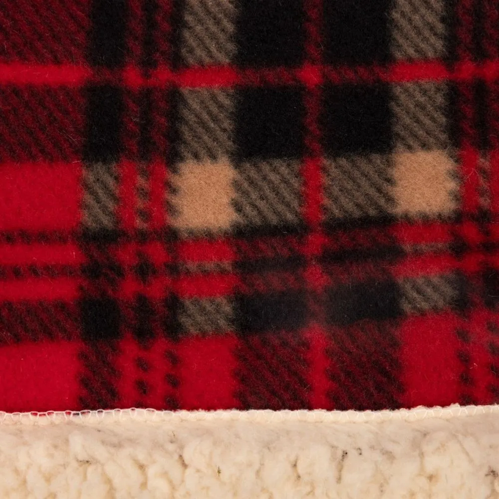 Home Textiles 150cm Plaid Check Throw with Sherpa Backing