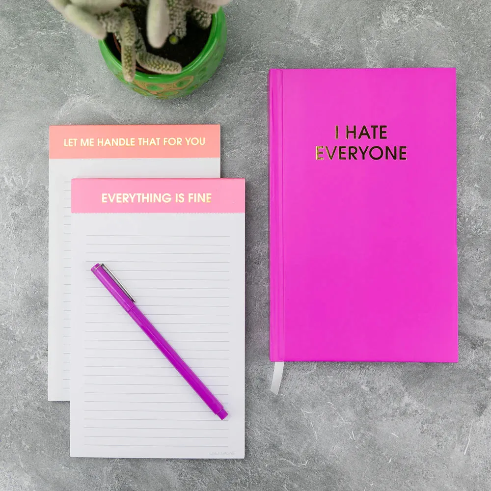 'I Hate Everyone' Orchid Hardcover Journal