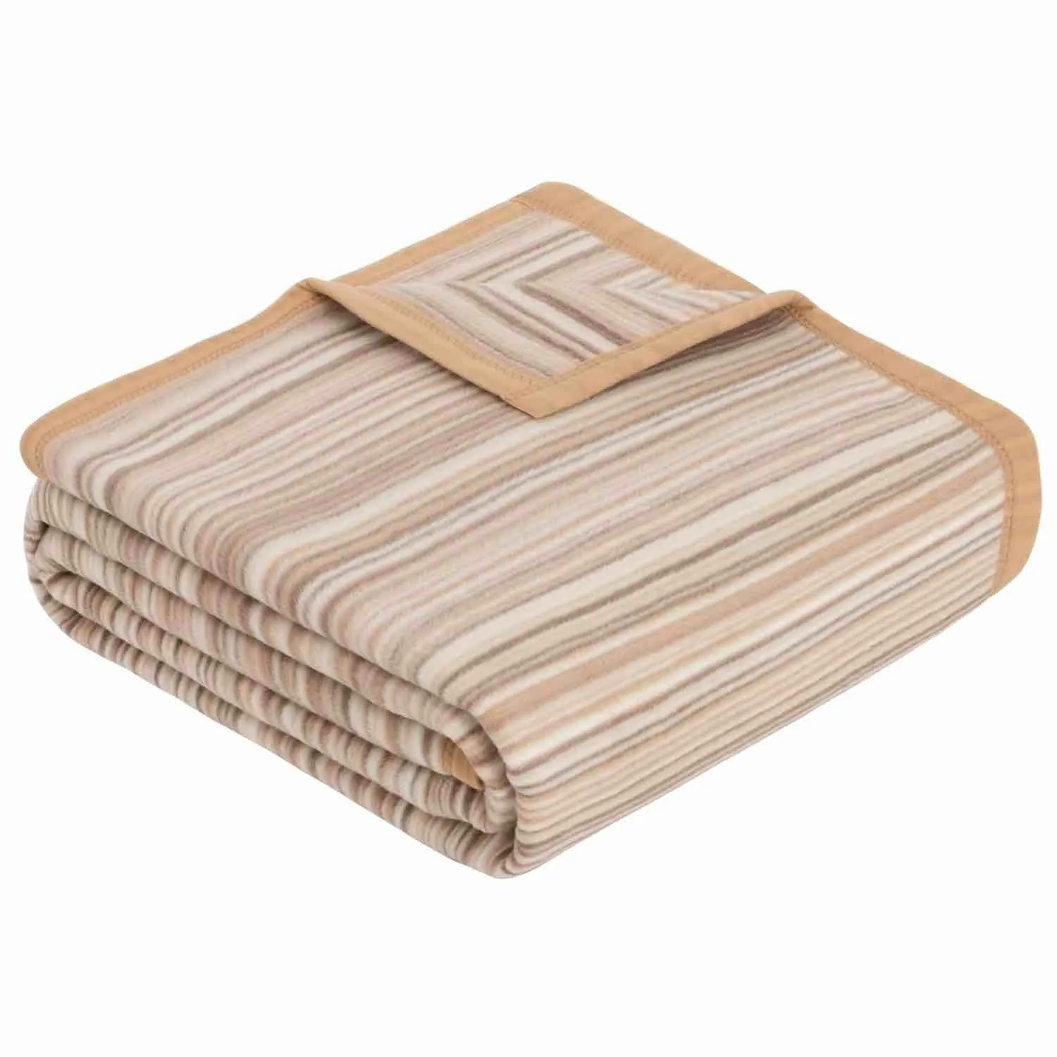 Ibena Malang Luxury Blanket - Cream Stripe