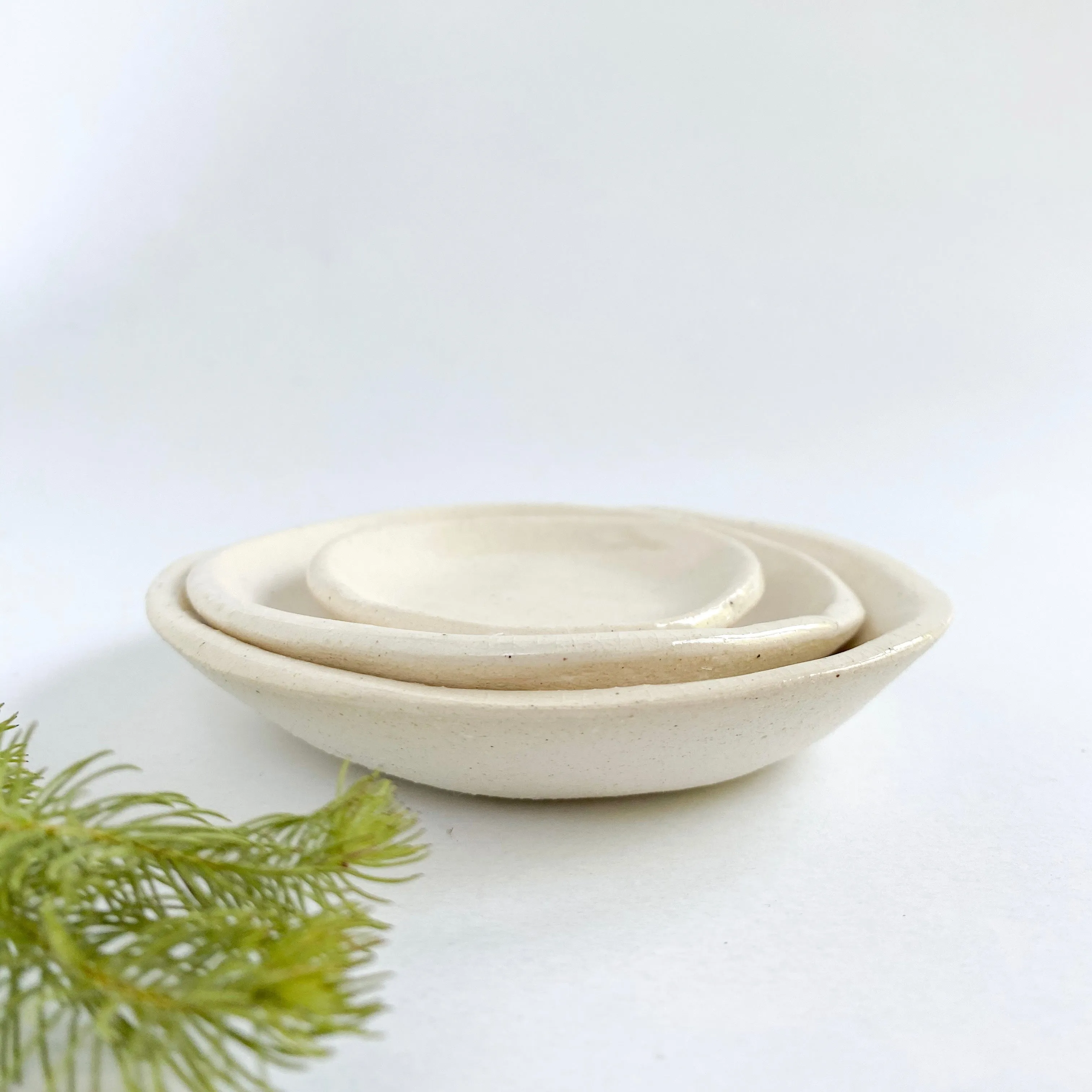 Ivory Ceramic Bowls - Set of 3