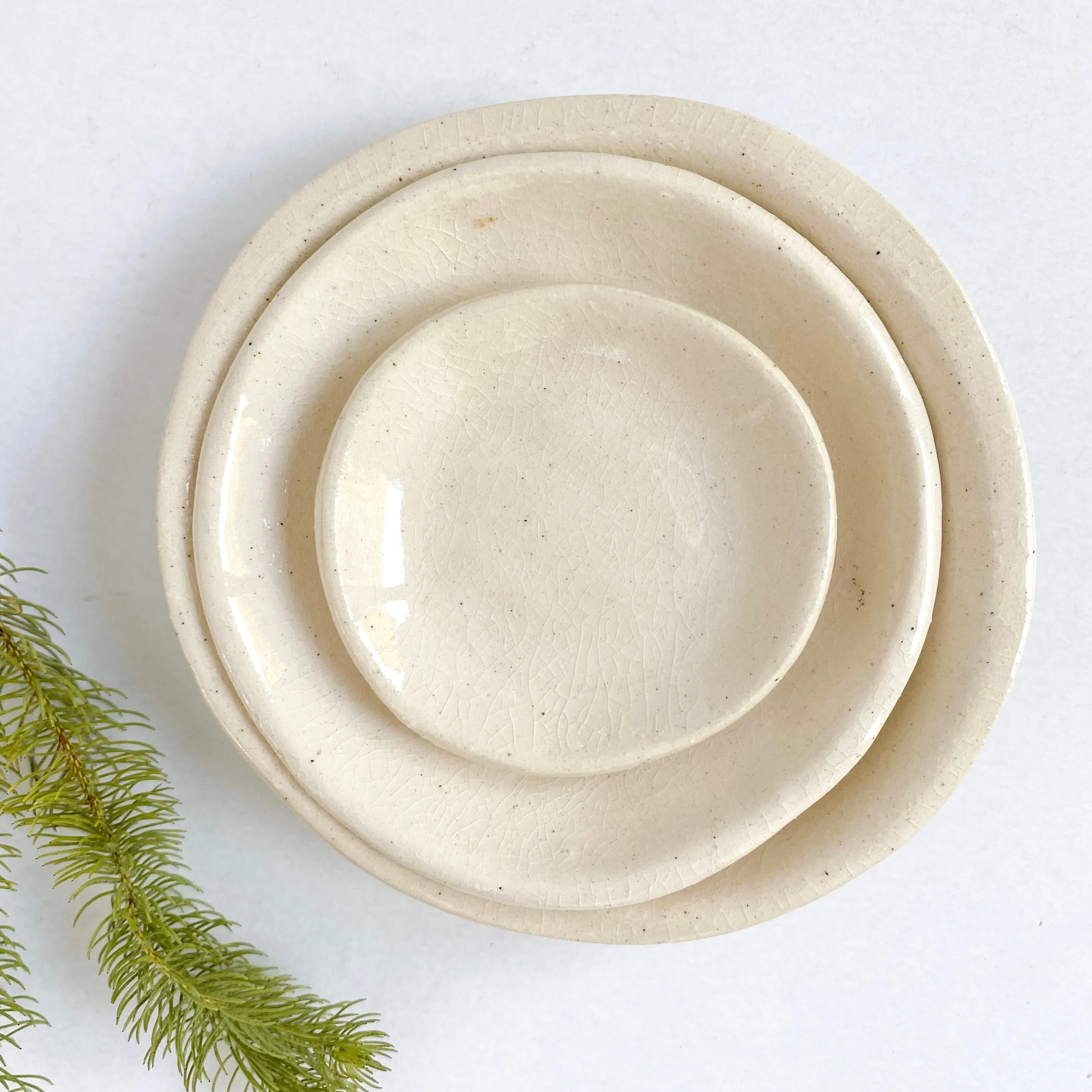 Ivory Ceramic Bowls - Set of 3