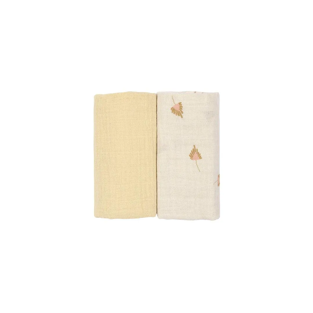 Lassig Swaddle   Burp Blankets - 2 Pack - Curry