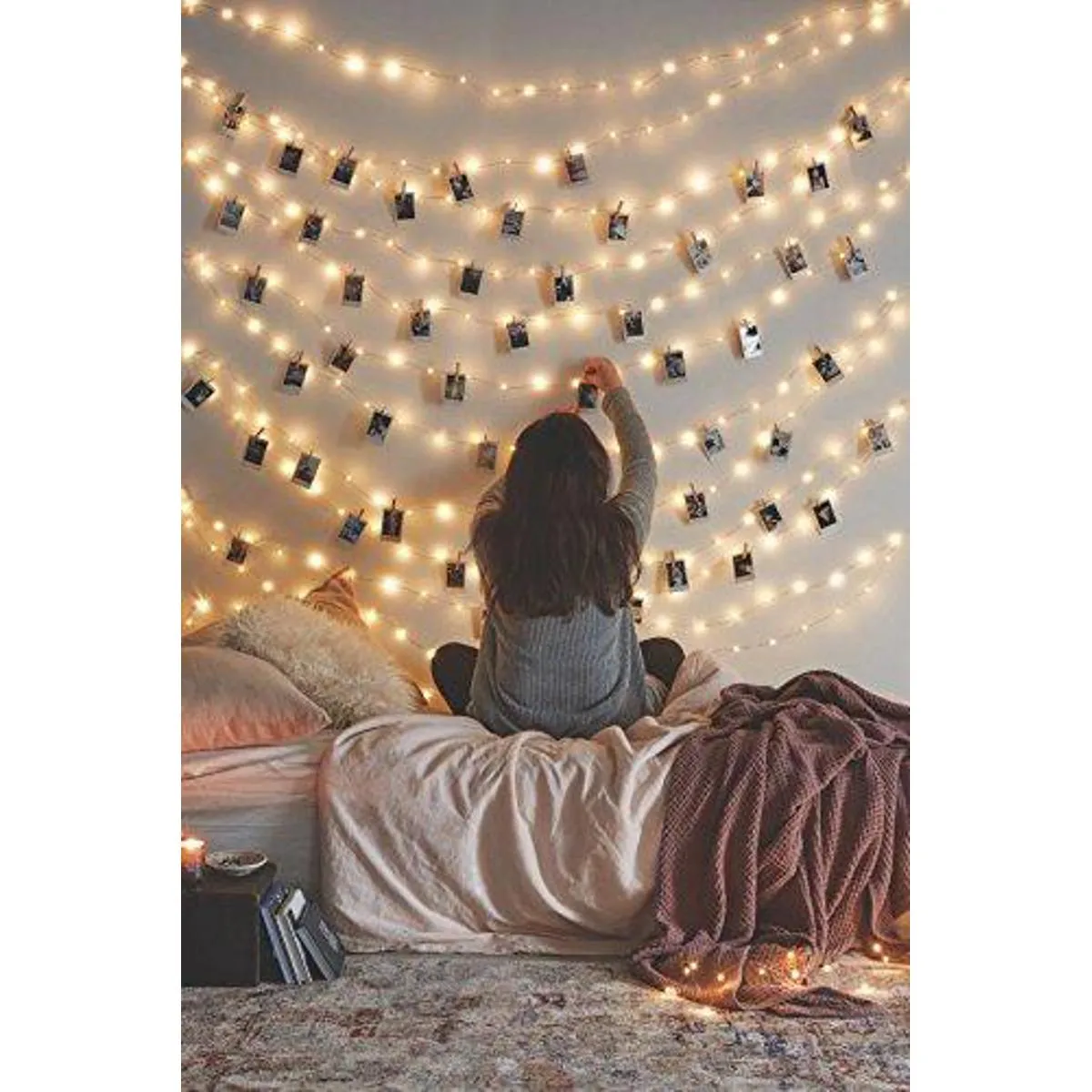 LED Photo Clip String Lights 5M 20 Clips 220v Plug Warm White LEDs Operated Fairy Bedroom Home Decoration for Hanging Photos