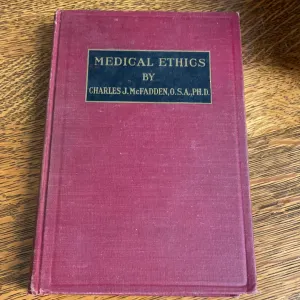 <€€* Medical Ethics Charles J McFadden 1949 Davis Company Hardcover 2nd Ed