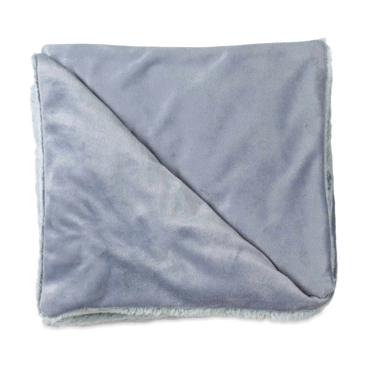 Luxe Faux Fur Throw Custom Blankets, Grey