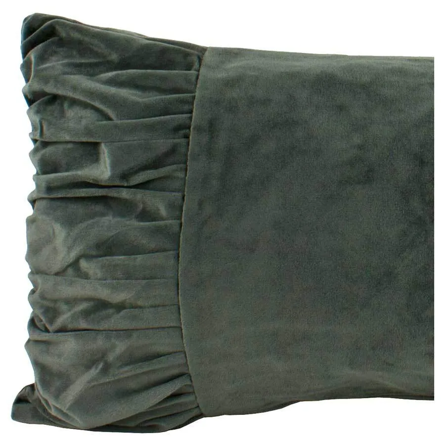 Luxe Velvet Bow Cushion Cover – Charcoal