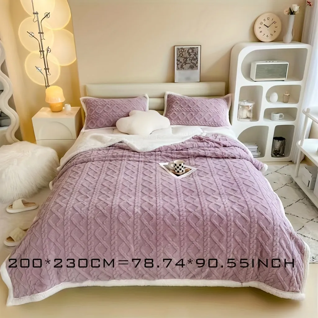 Luxurious DoubleSided Wool Blanket for YearRound Comfort Purple