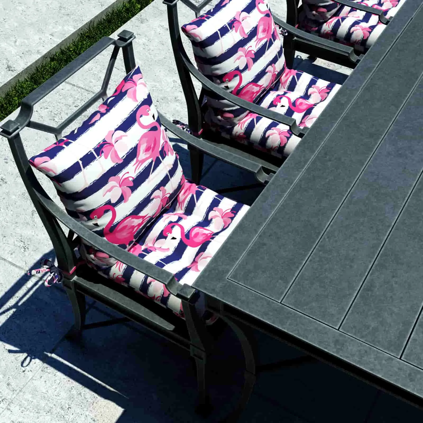 LVTXIII Outdoor U-Shape Tufted Seat Cushions 19”x19”x5" Flamingo （Set of 2）