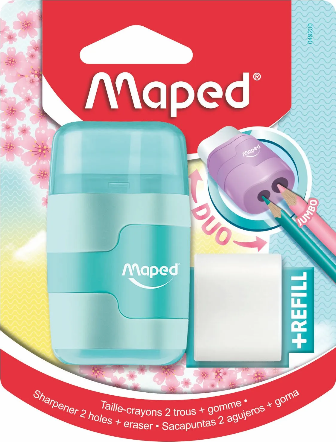 Maped 2 Hole Sharpner Eraser Blister