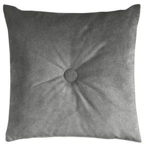 Matt Soft Silver Velvet Button Cushions