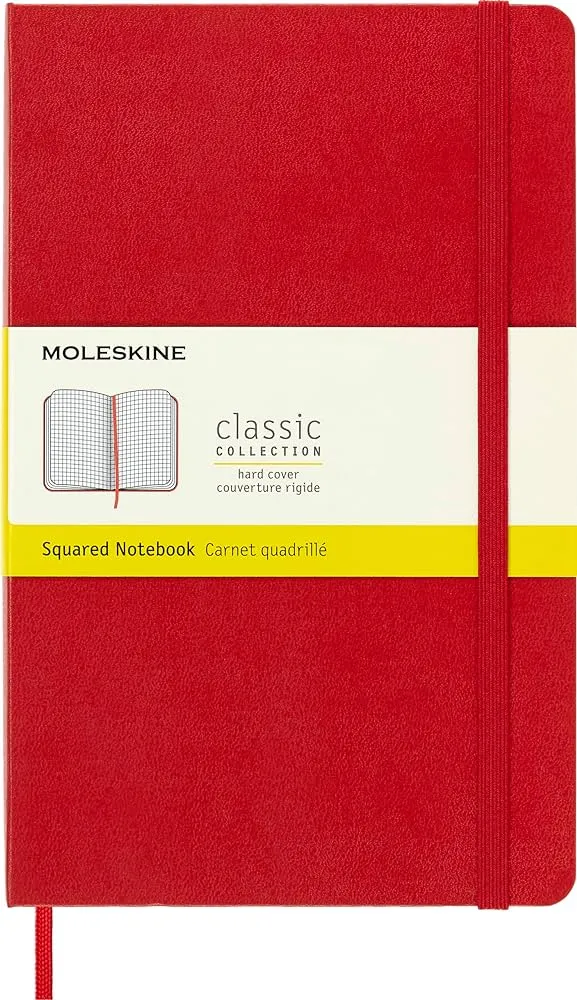 Moleskine Large Square Notebook Red Display 6 Pcs