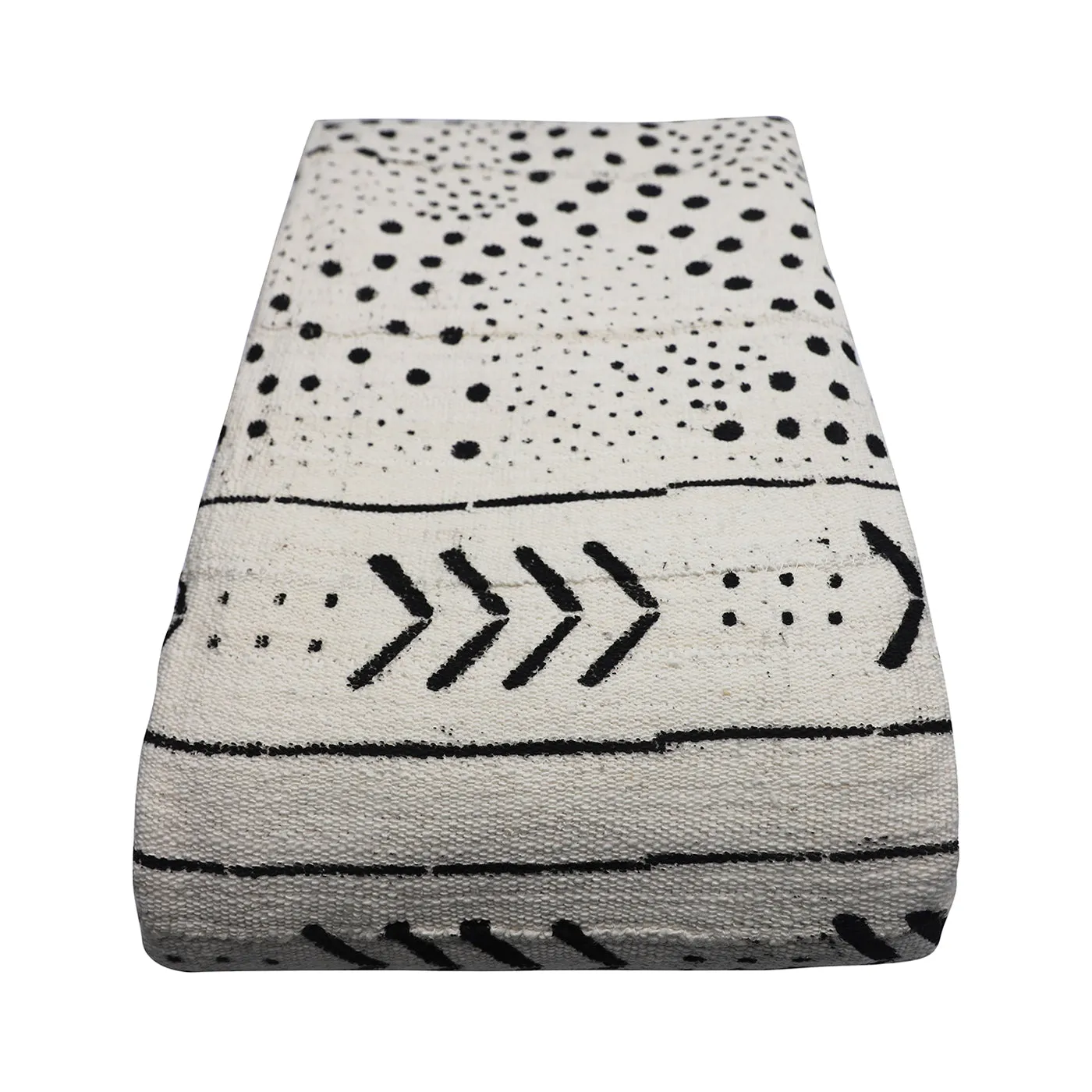 Mud Cloth Textile | Oversize Throw Blanket White