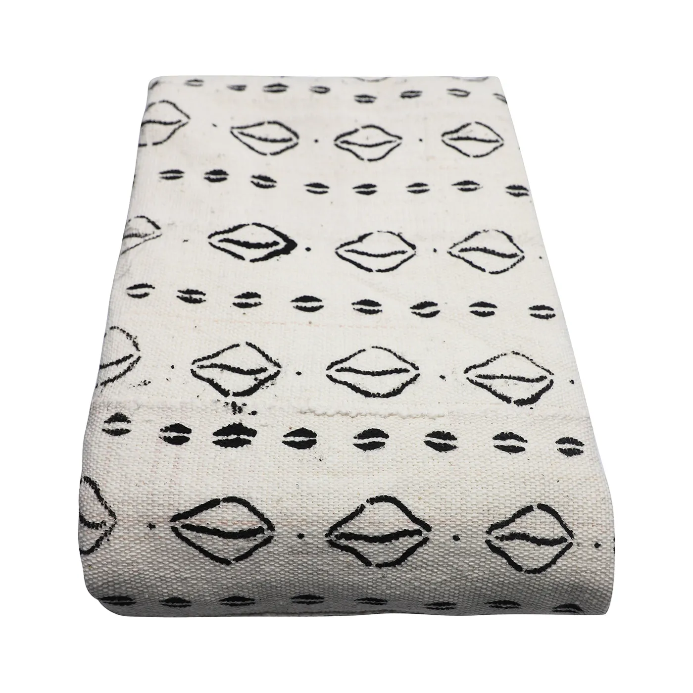 Mud Cloth Textile | Oversize Throw Blanket White