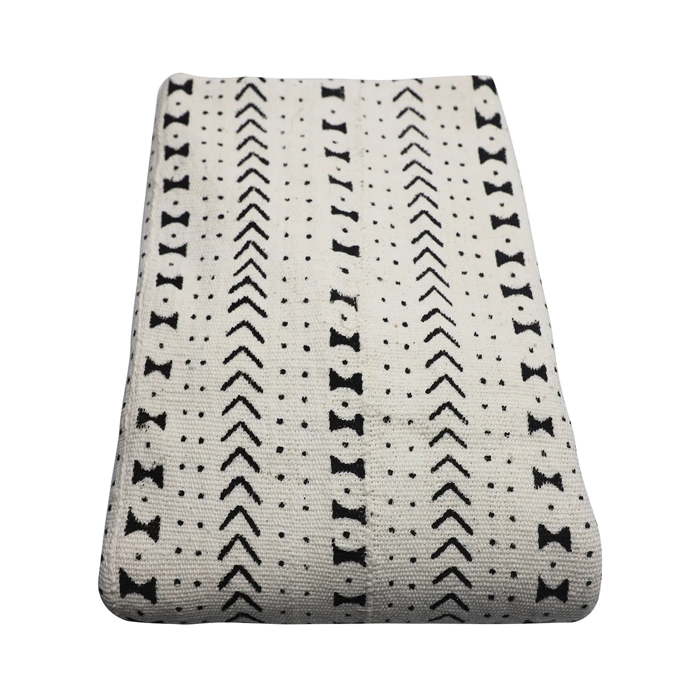 Mud Cloth Textile | Oversize Throw Blanket White