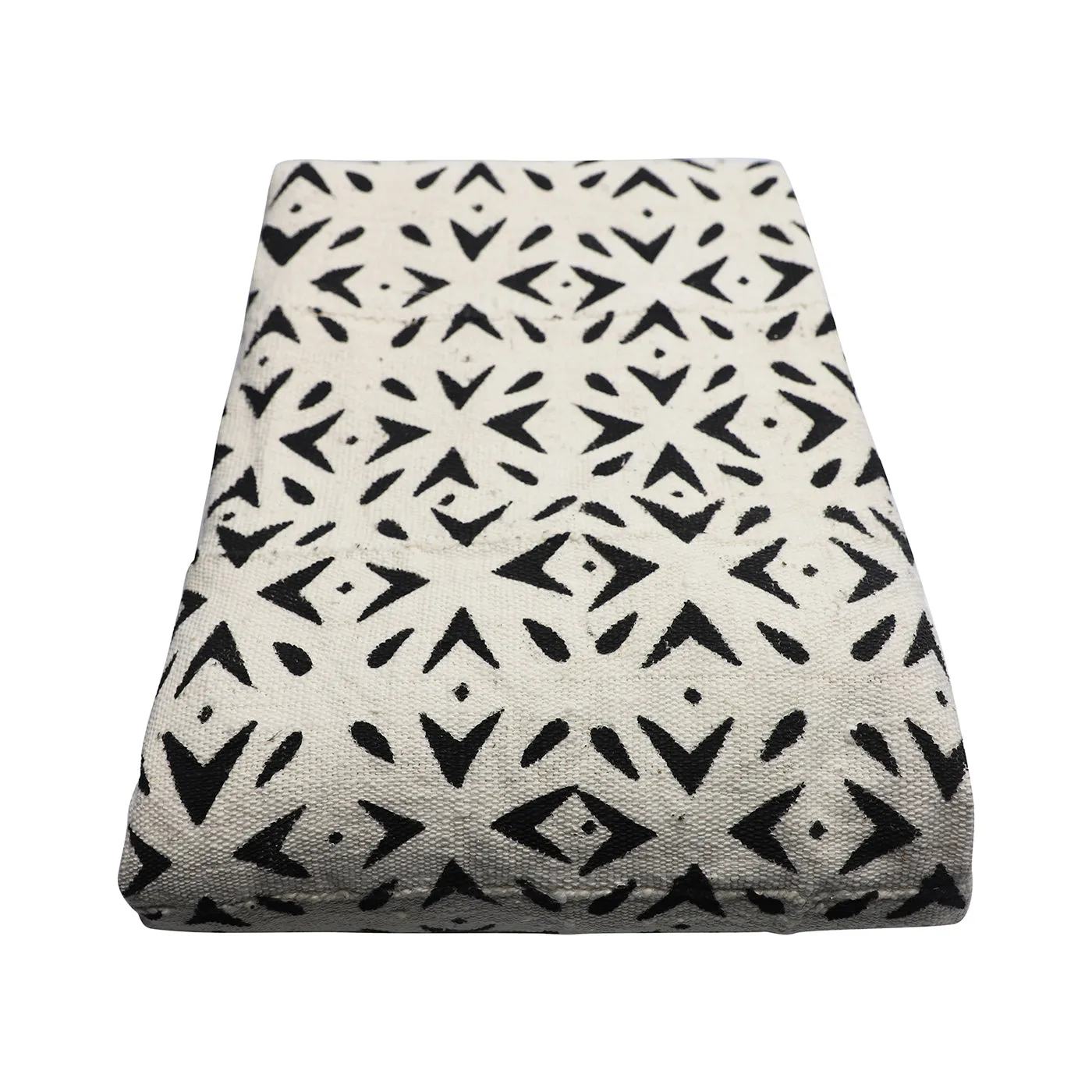 Mud Cloth Textile | Oversize Throw Blanket White