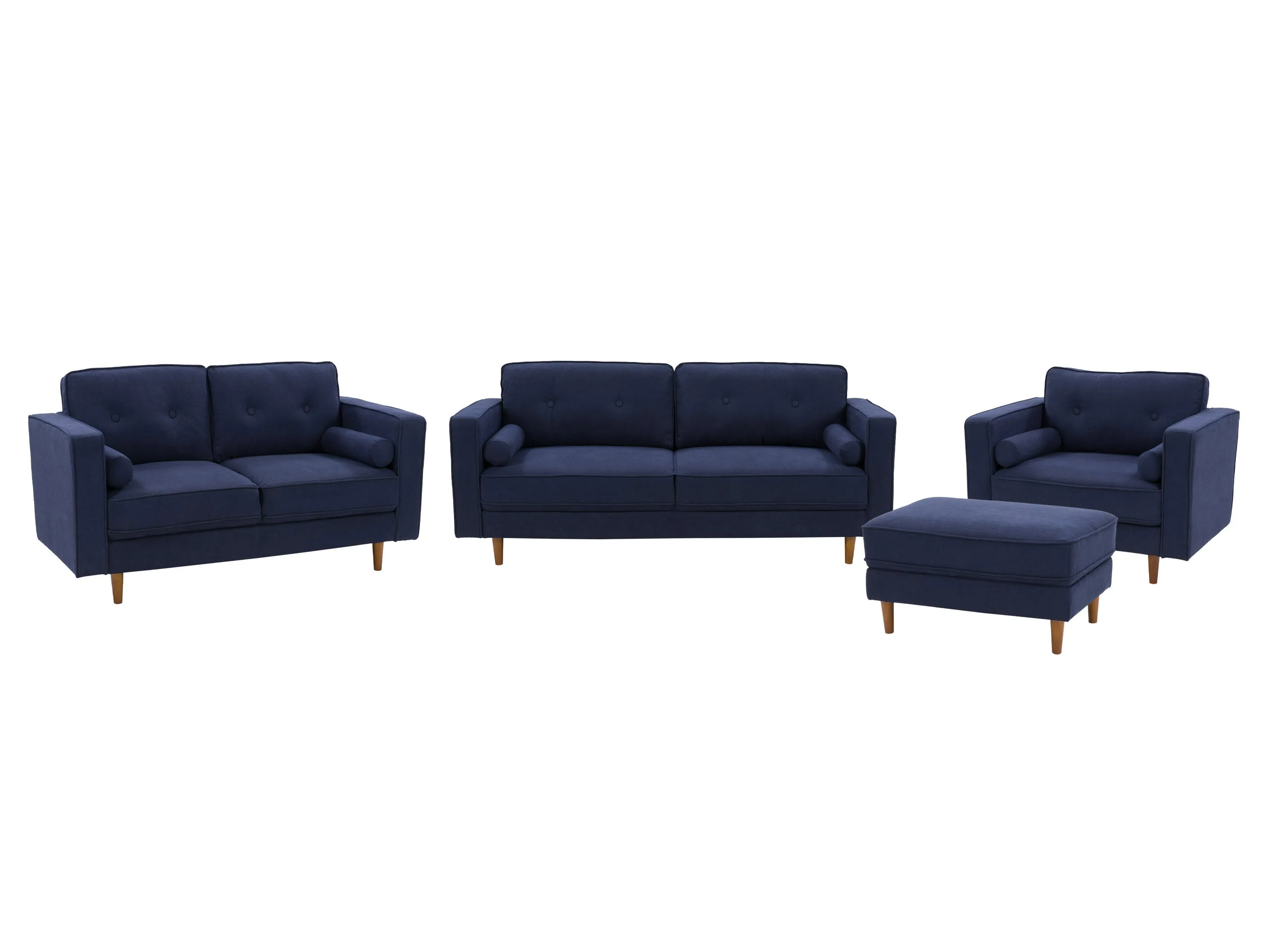 Navy Blue 4-Piece Living Room Sofa Set