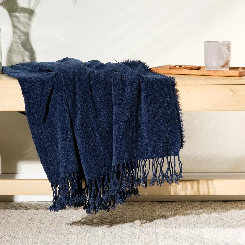 Nest Chenille Throw - Navy