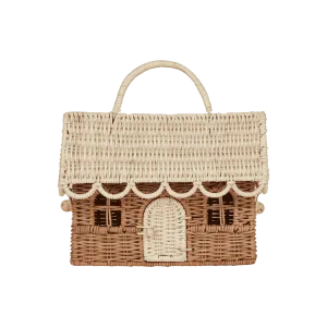 Olli Ella Rattan Gingerbread Casa Clutch / Natural & Straw