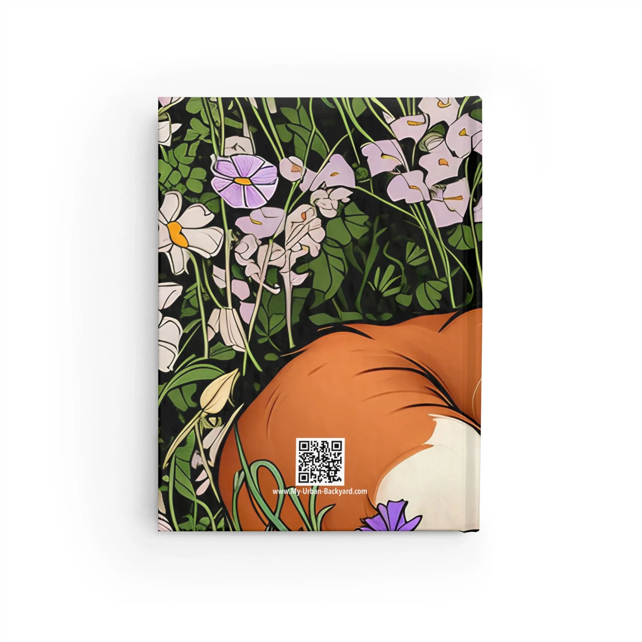 Orange and White Cat with Flowers, Hardcover Notebook Journal - Write in Style