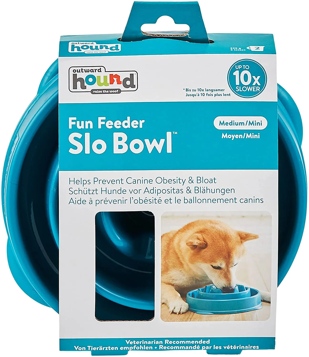 Outward Hound Fun Feeder Slo Bowl (turquoise)