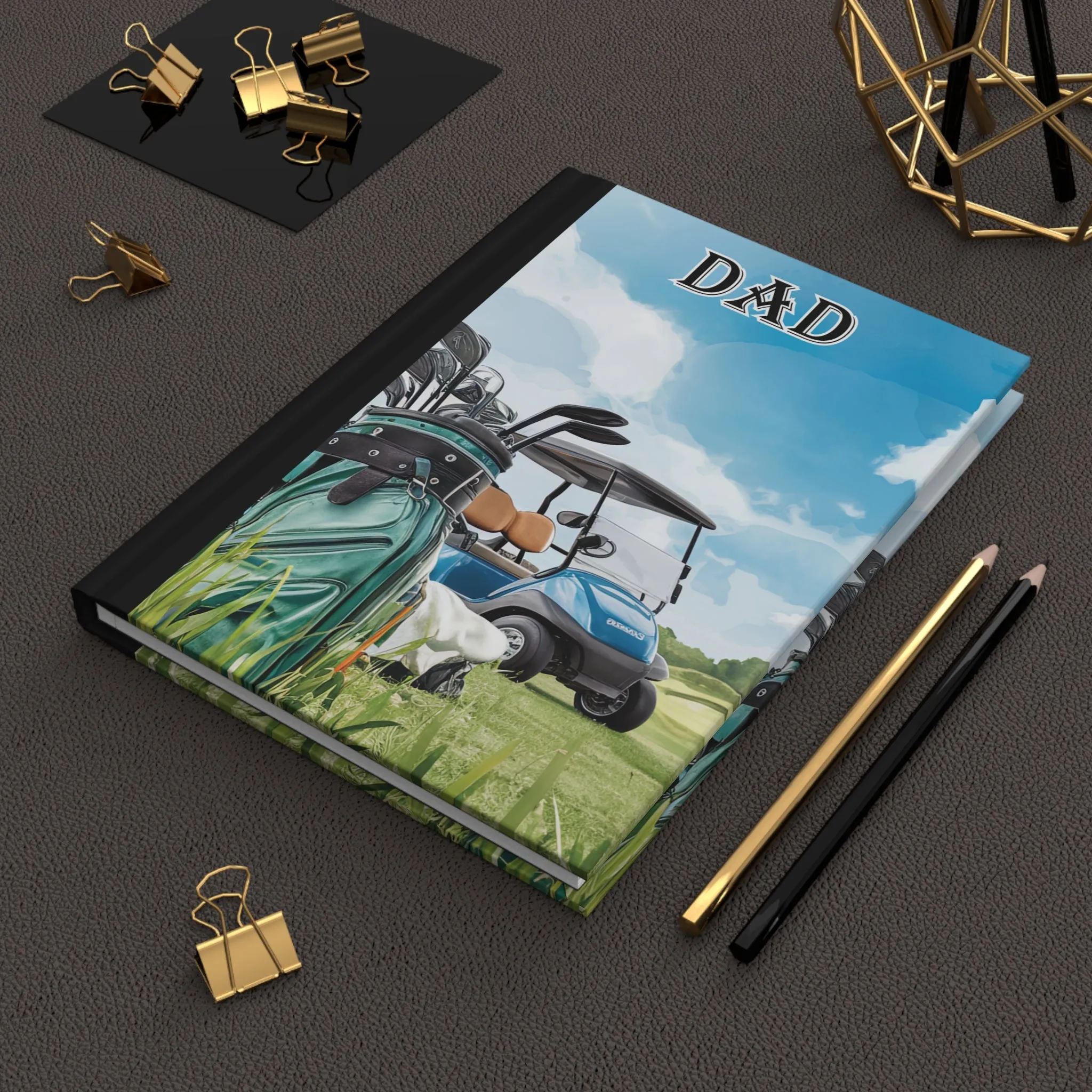 Personalised Hardcover Journal Matte, Golf, Dad, awd-1682