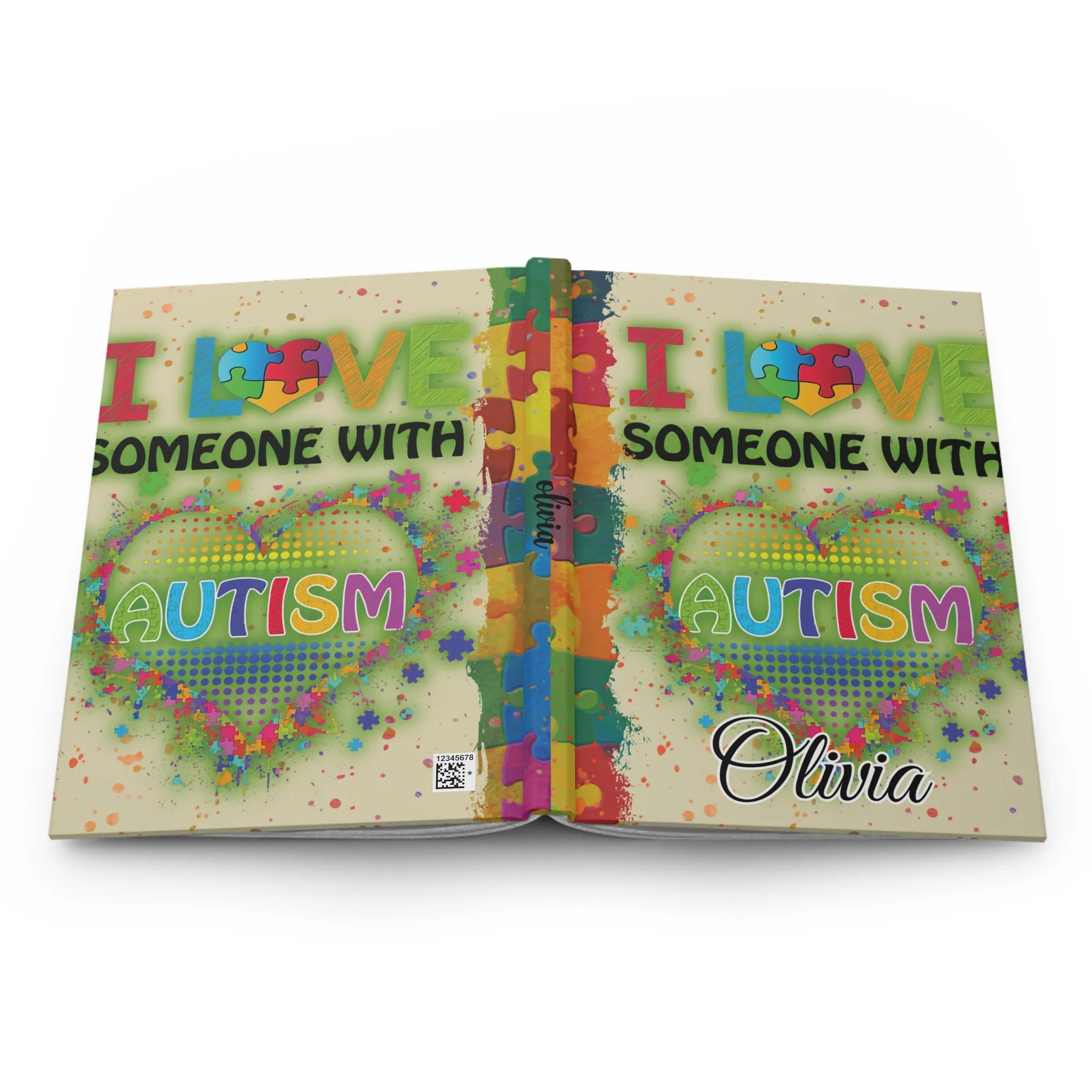 Personalised Hardcover Journal Matte, I Love Someone who has Autism, awd-1459