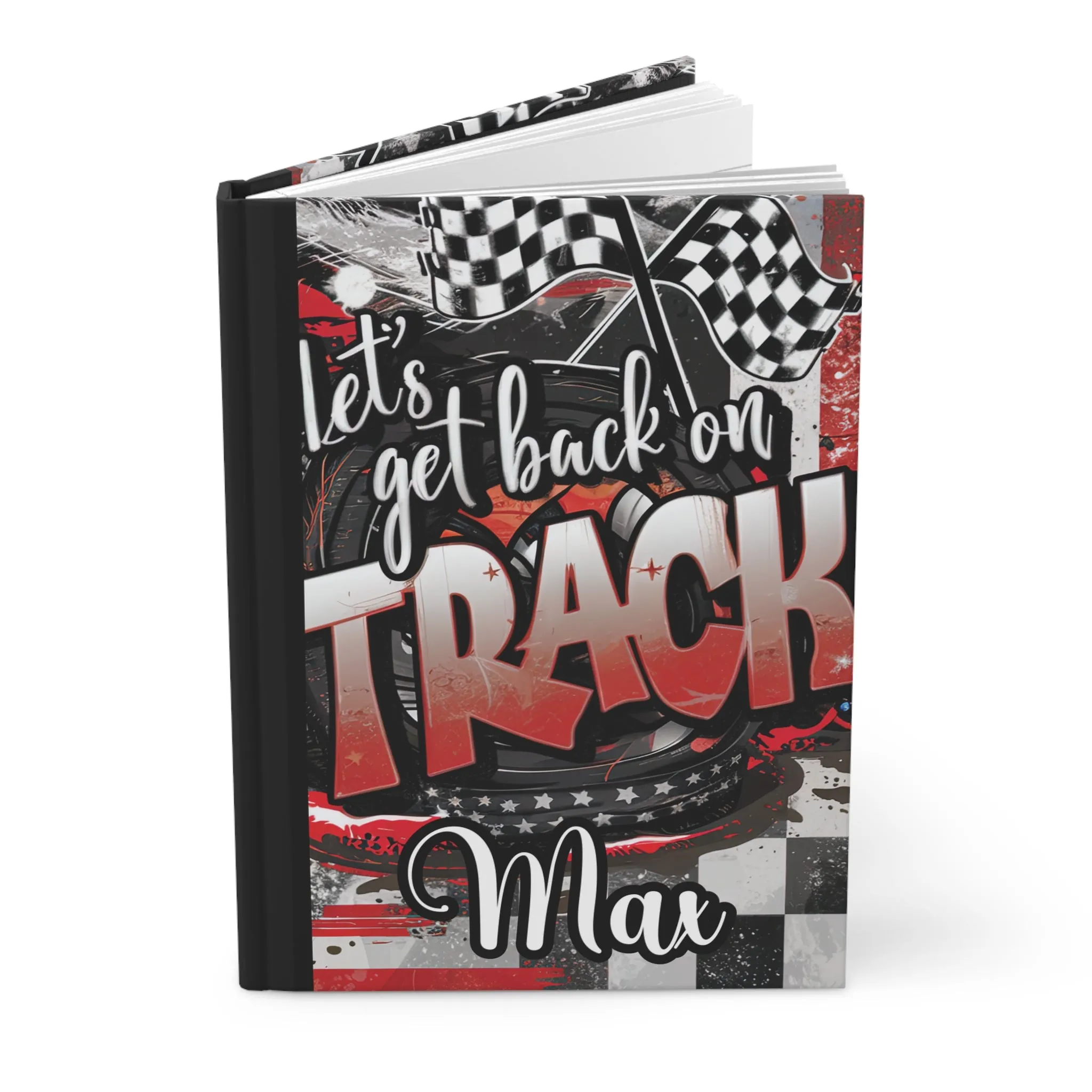 Personalised Hardcover Journal Matte, Let's Get back on Track, awd-1653