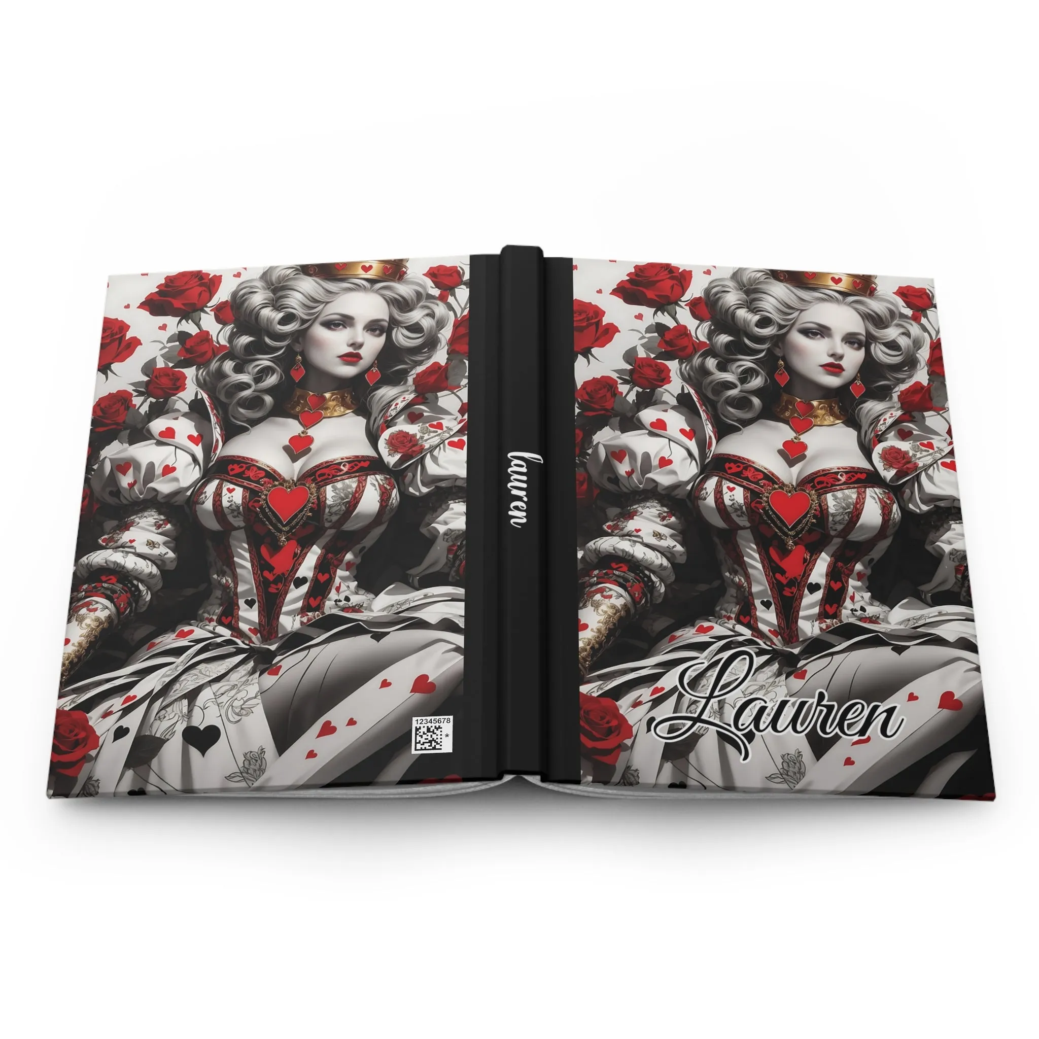 Personalised Hardcover Journal Matte, Queen of Hearts, awd-1439