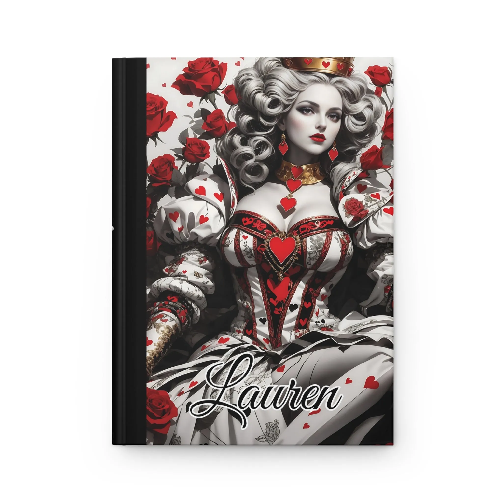 Personalised Hardcover Journal Matte, Queen of Hearts, awd-1439