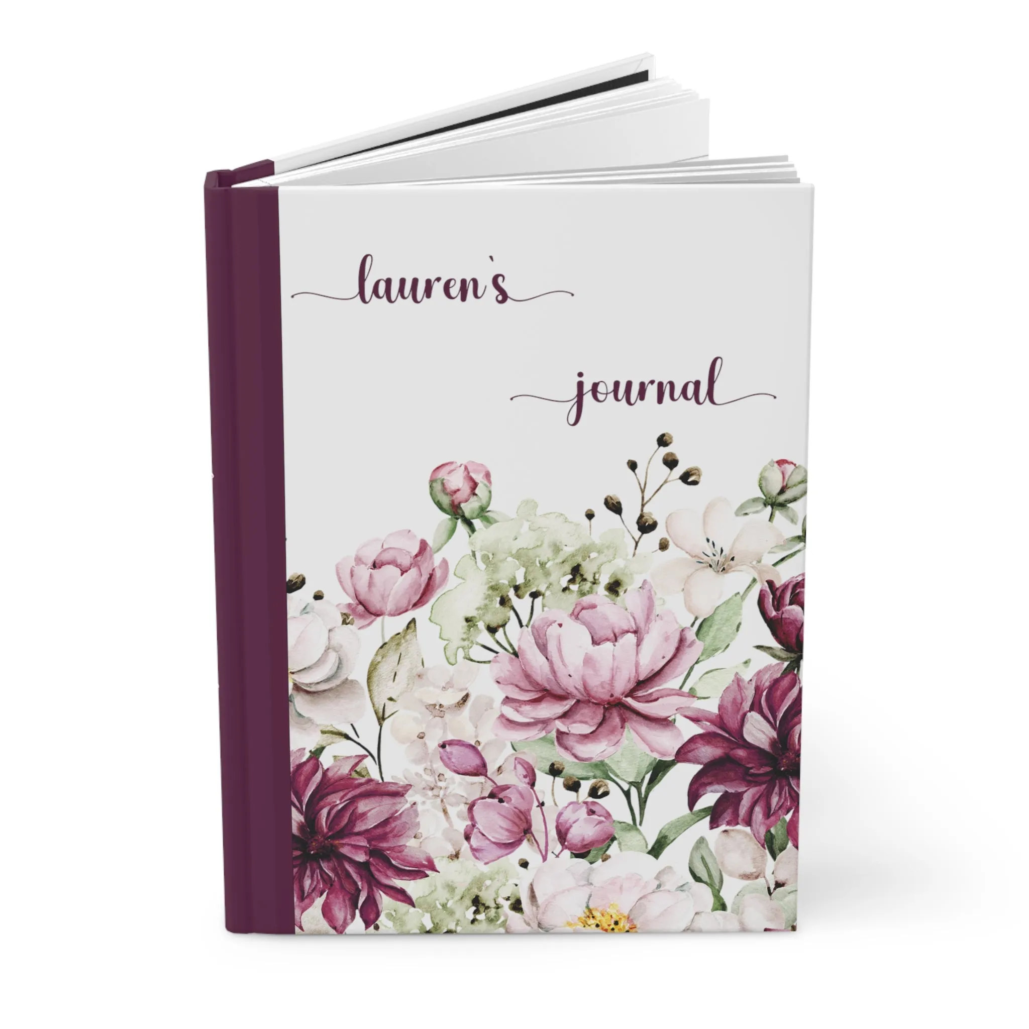 Personalised Hardcover Journal Matte, Wildflowers