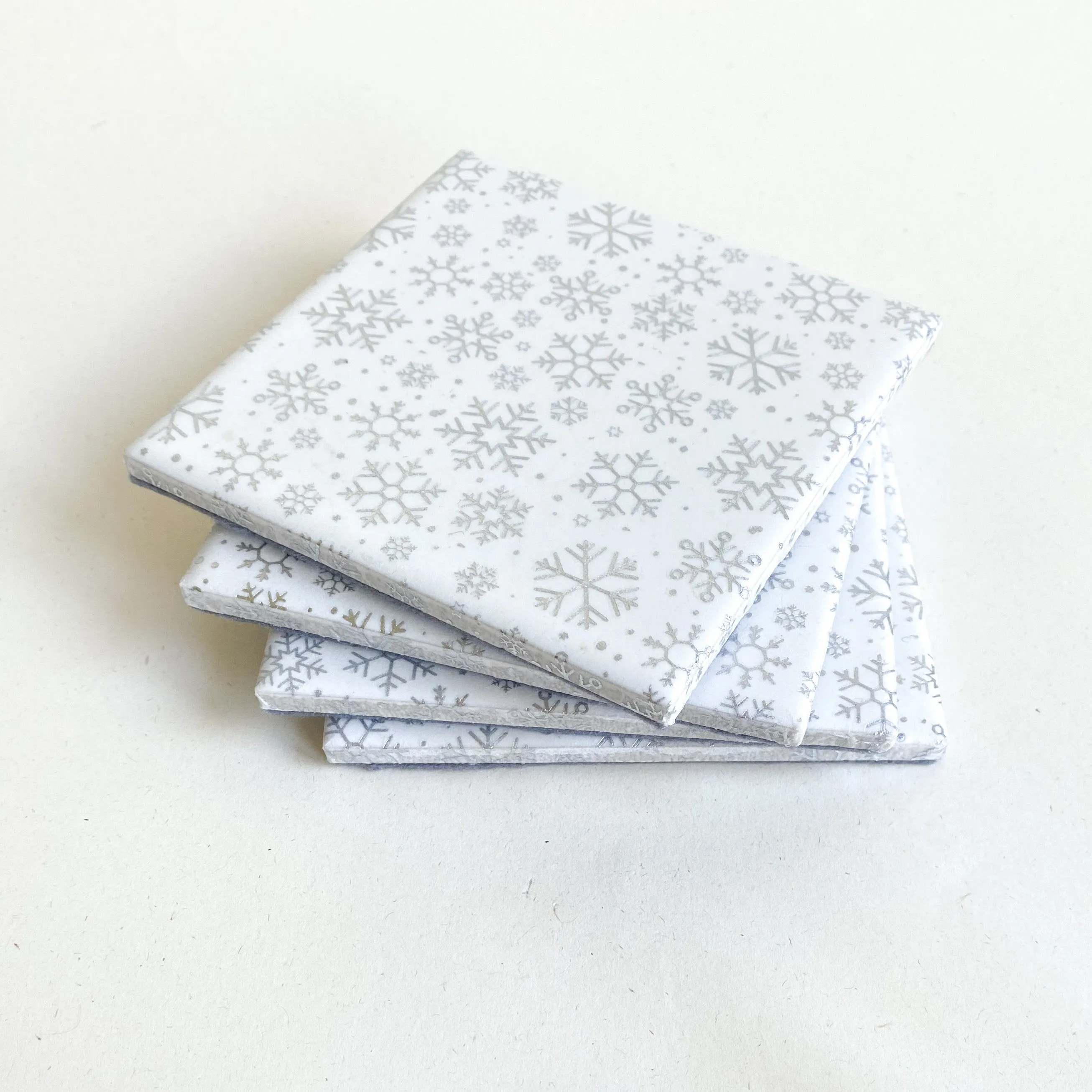 Porcelain Coasters - Snowflake (Set of 4)