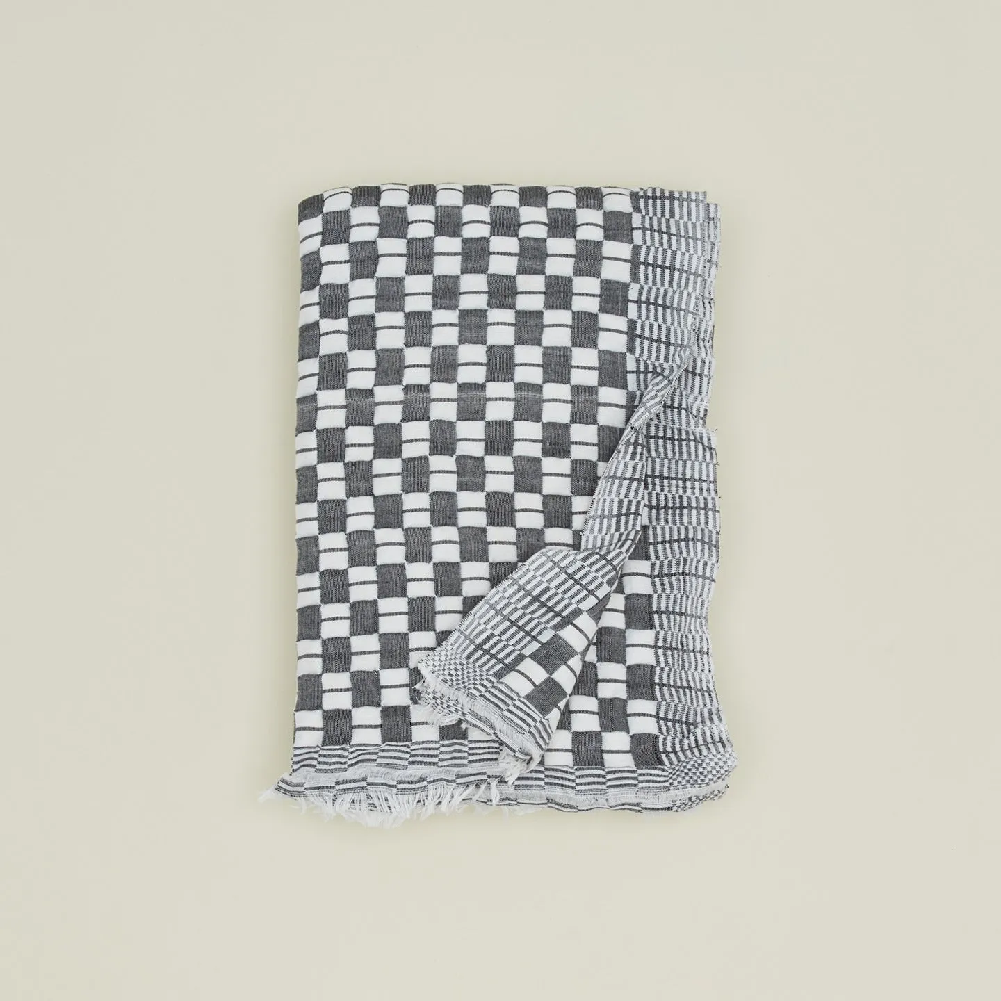 Quilted Checkered Throw - Black/White Checkered