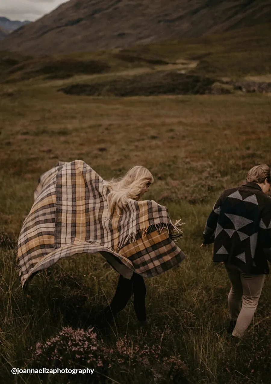 Recycled Wool Plaid Blanket