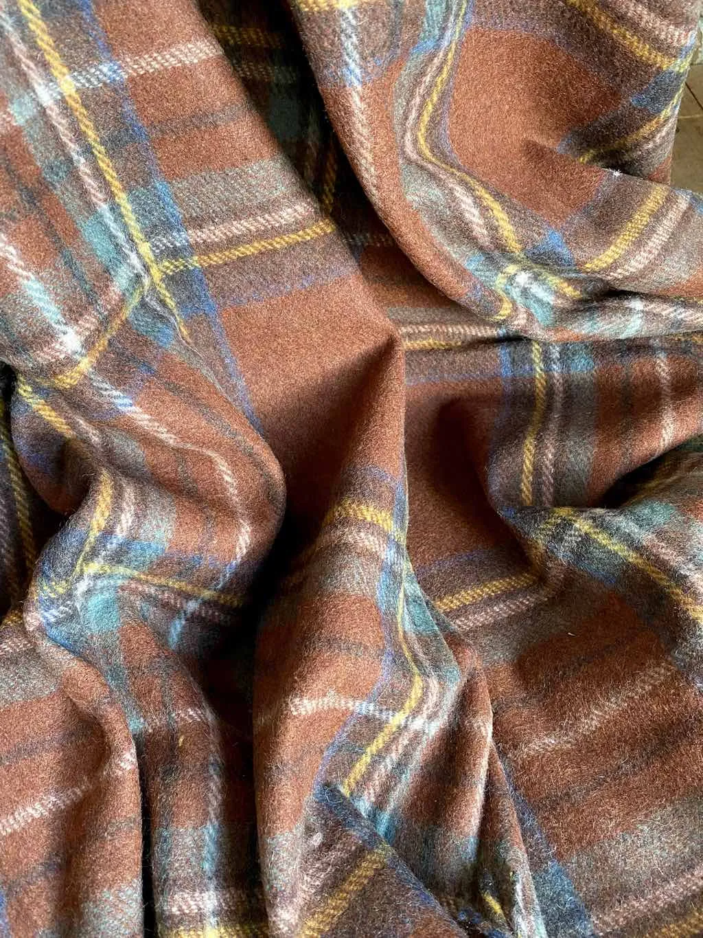 Recycled Wool Plaid Blanket