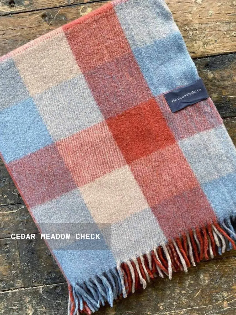 Recycled Wool Plaid Blanket