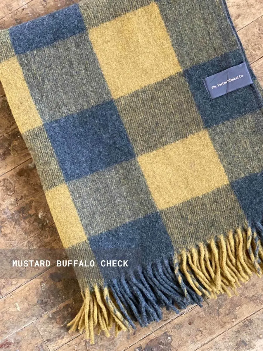 Recycled Wool Plaid Blanket