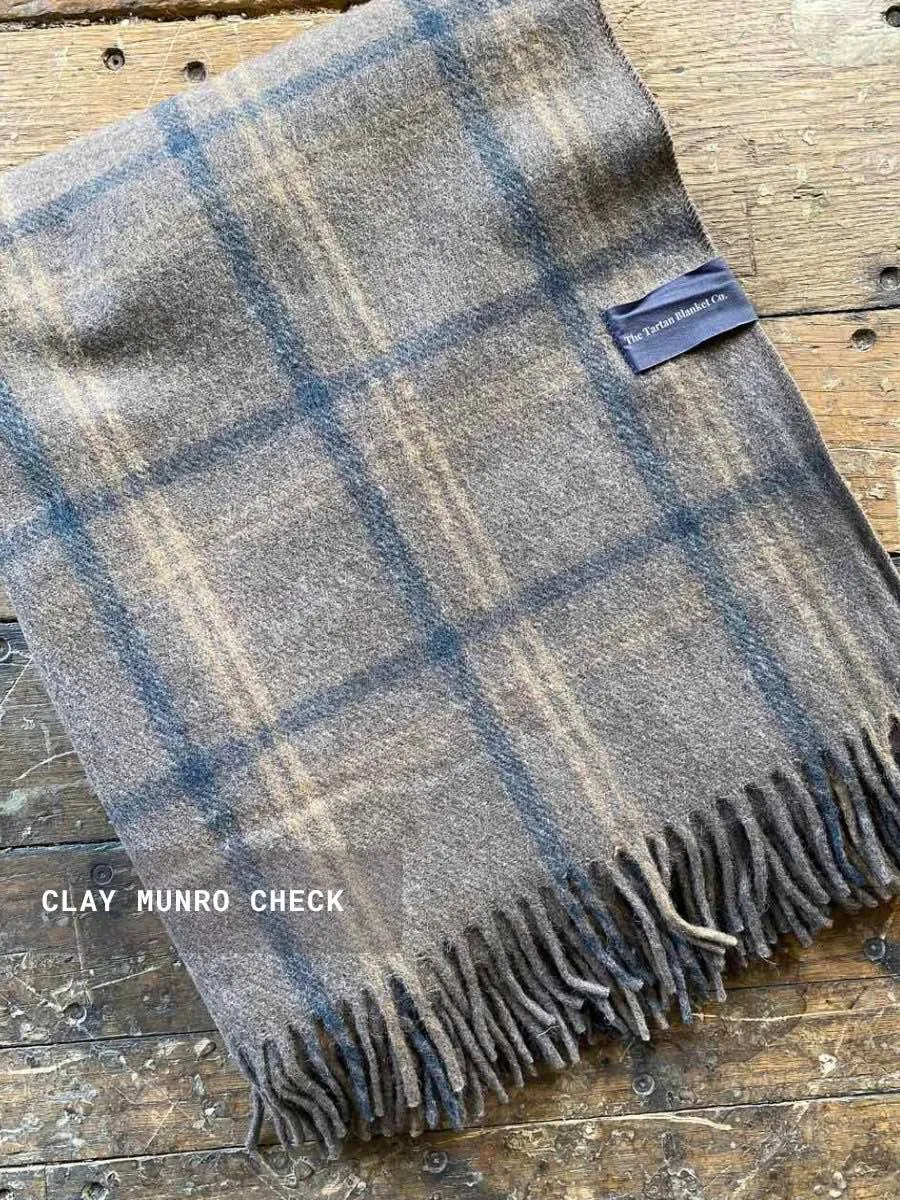 Recycled Wool Plaid Blanket