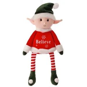 Regency International 22" Fabric Retro "Believe" Sitting Elf