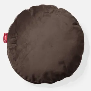 Round Throw Pillow Cover 50cm - Velvet Espresso