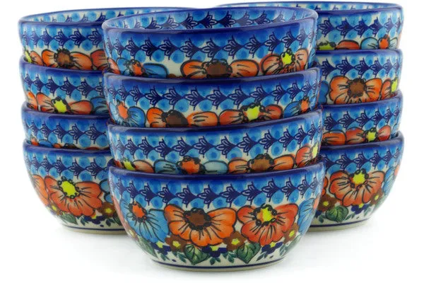 Set of 12 Bowls - Bold Poppies