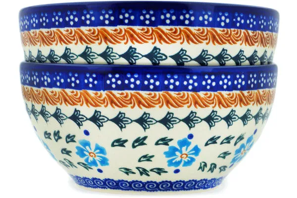 Set of 2 Bowls  - Blue Cornflower