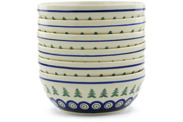 Set of 6 Bowls - Peacock Evergreen