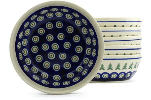 Set of 6 Bowls - Peacock Evergreen