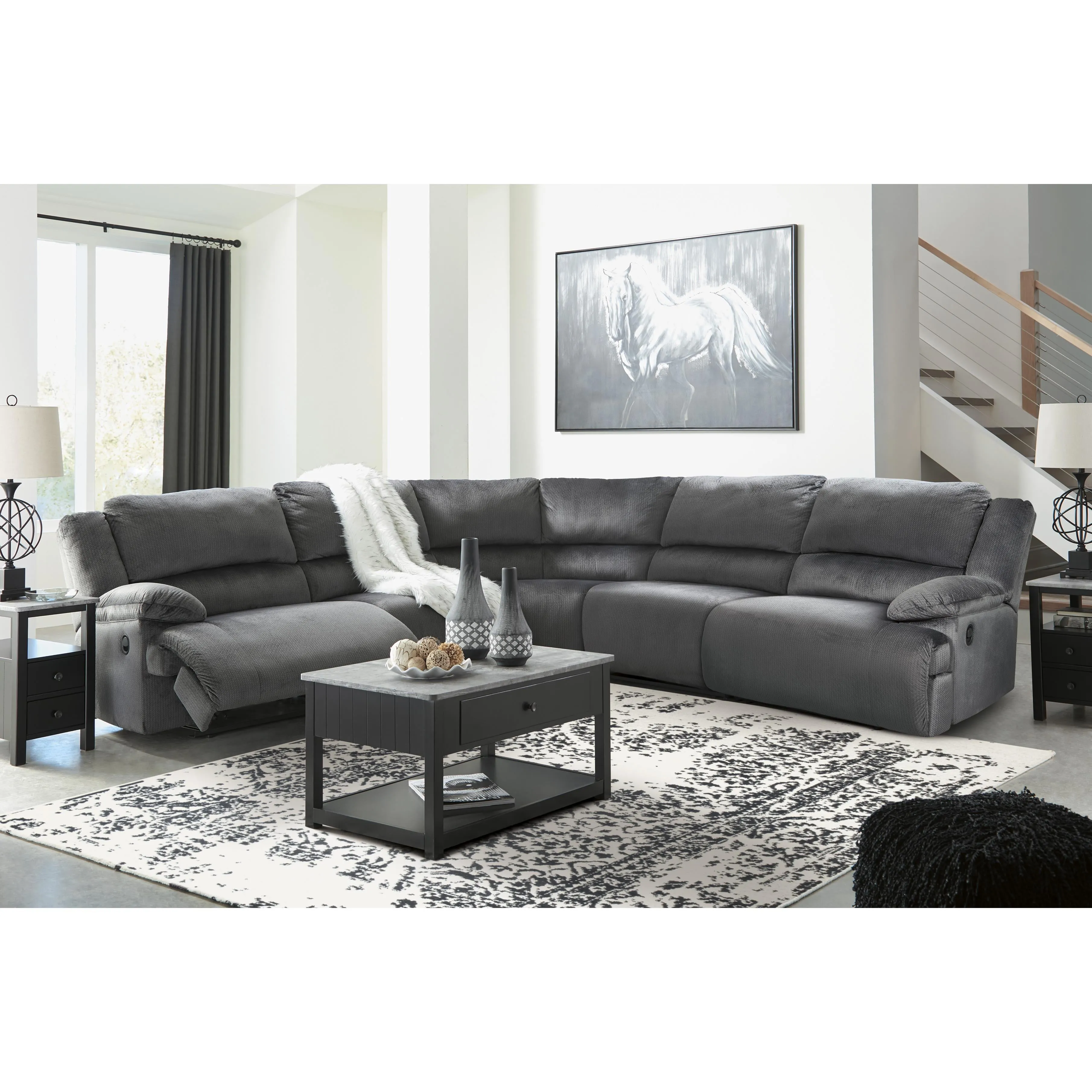 Signature Design by Ashley Clonmel Reclining Fabric 5 pc Sectional 3650540/3650519/3650577/3650546/3650541