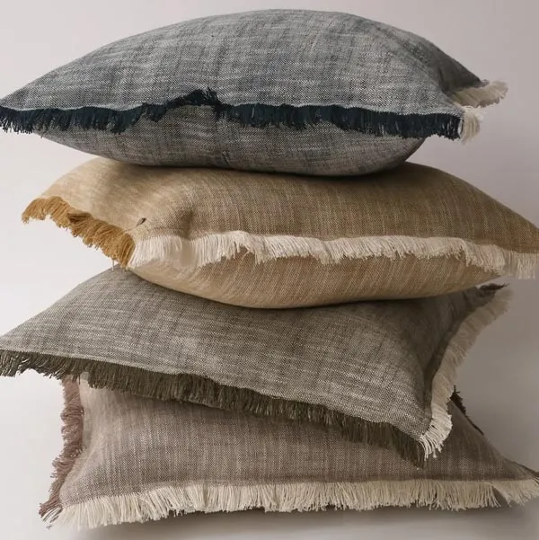 Slub Chambray Cushion - Stone (50cm)