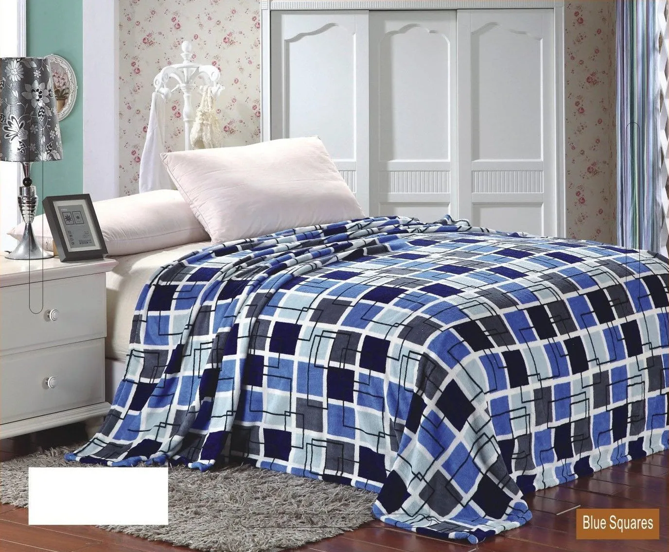 Square Printed Microfiber Blanket