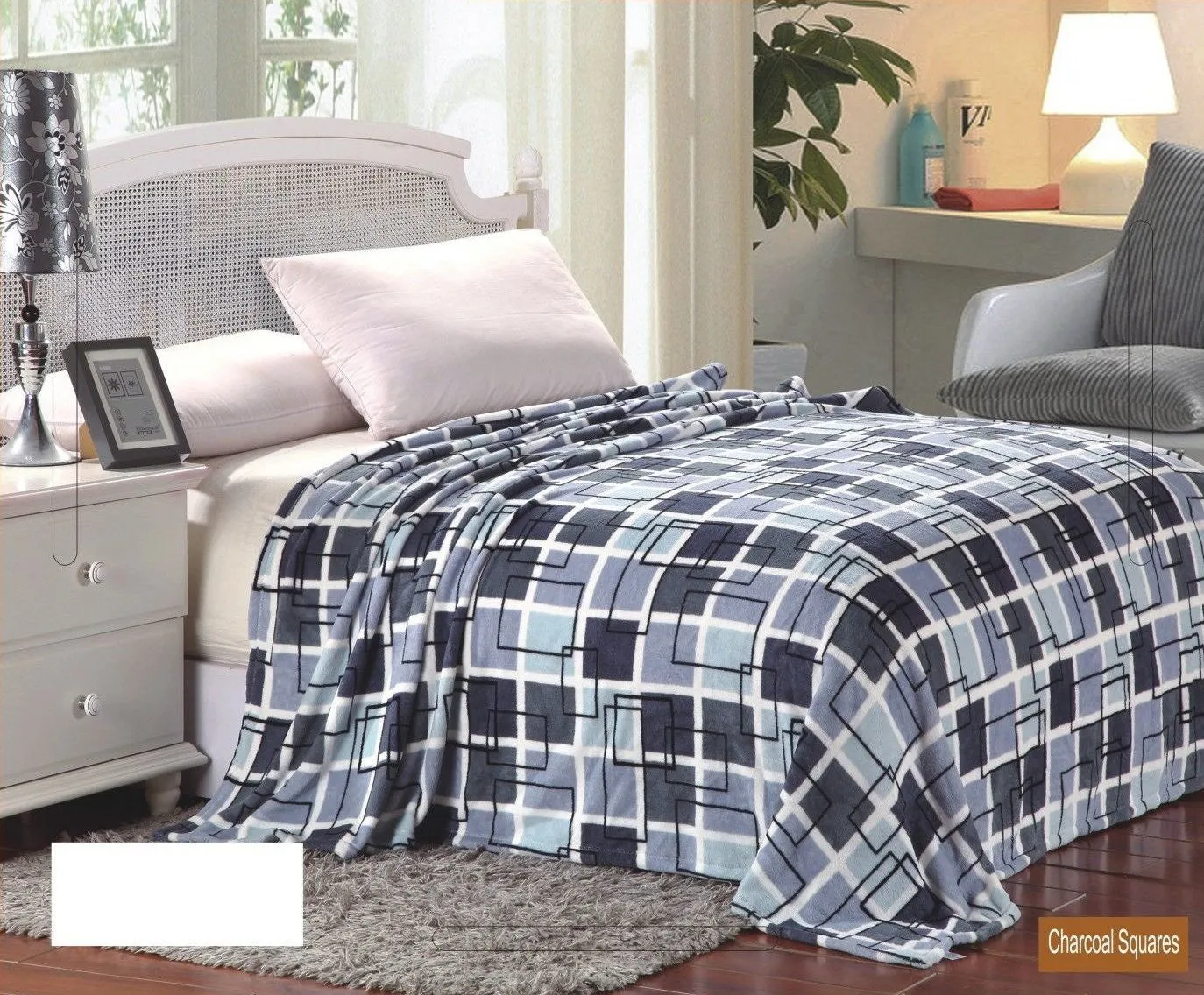 Square Printed Microfiber Blanket