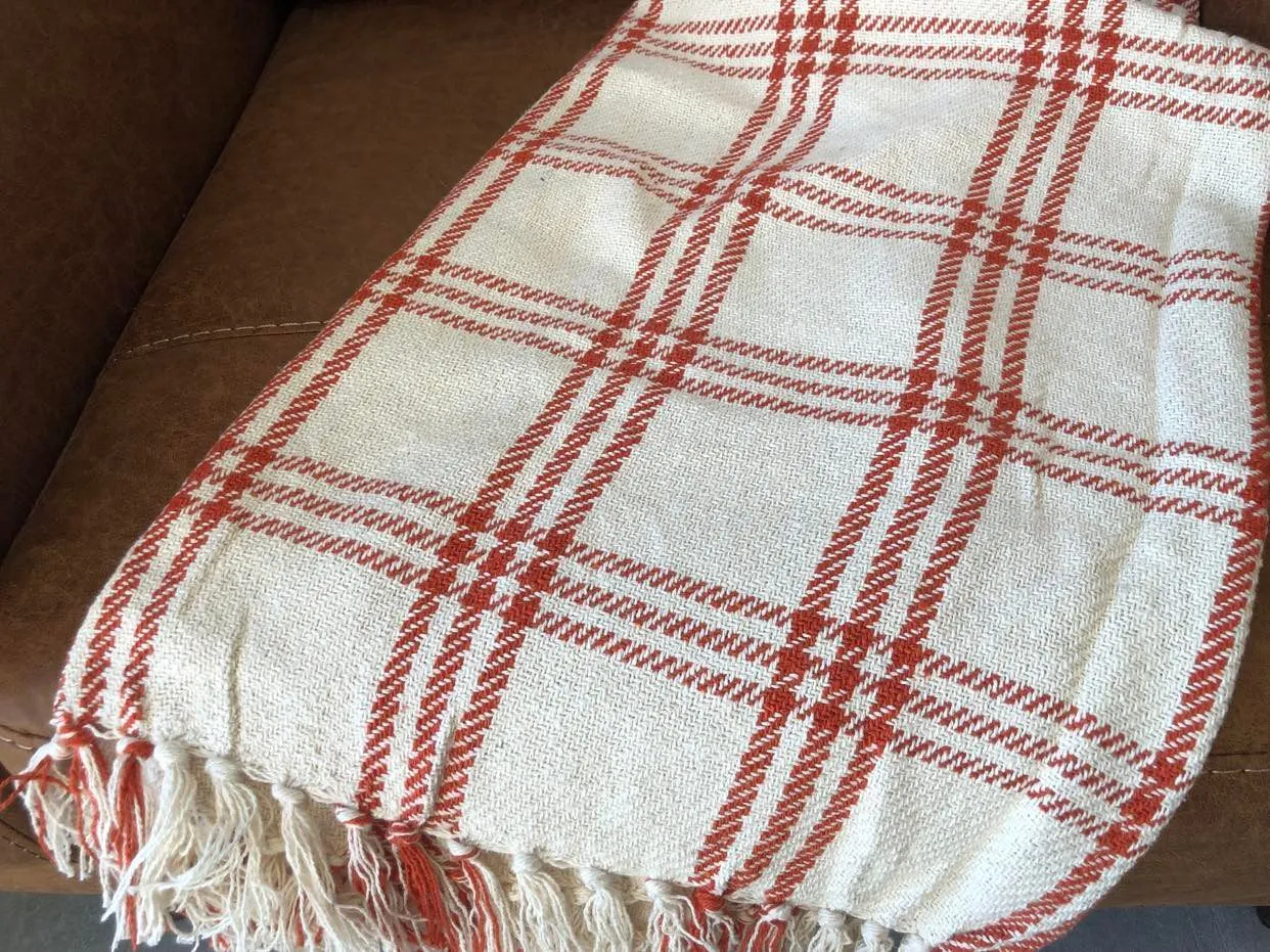 Throws - Rusty Red Modern Plaid