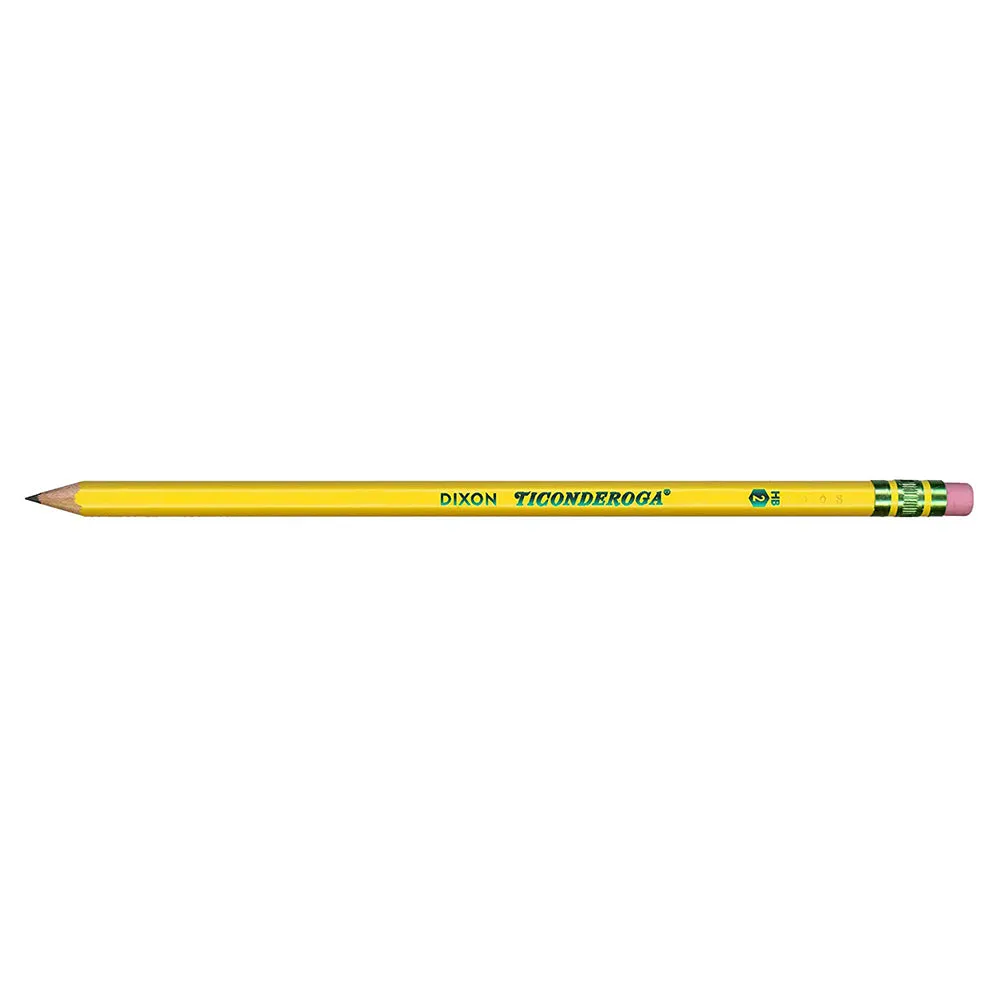 Ticonderoga #2 HB Sharpened 72 Pencils Premium Wood Latex-Free Eraser Dixon