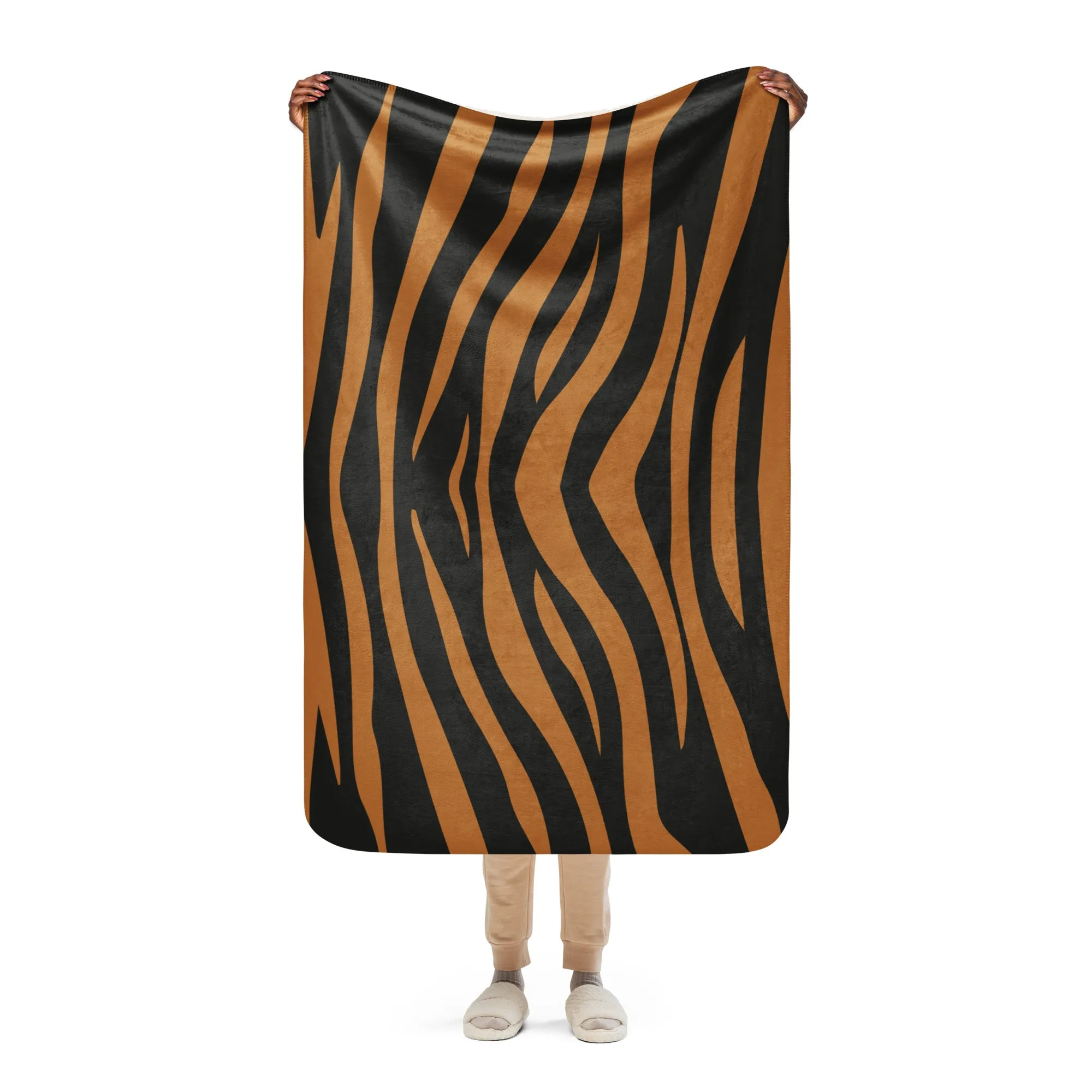 Tiger Print Sherpa blanket lioness-love